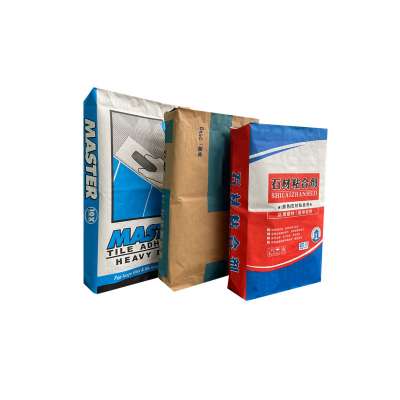 25kg valve kraft paper bag in packing tile adhesive