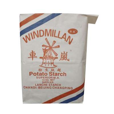 10kg 20kg 2 layers kraft paper external valve bags for potato starch